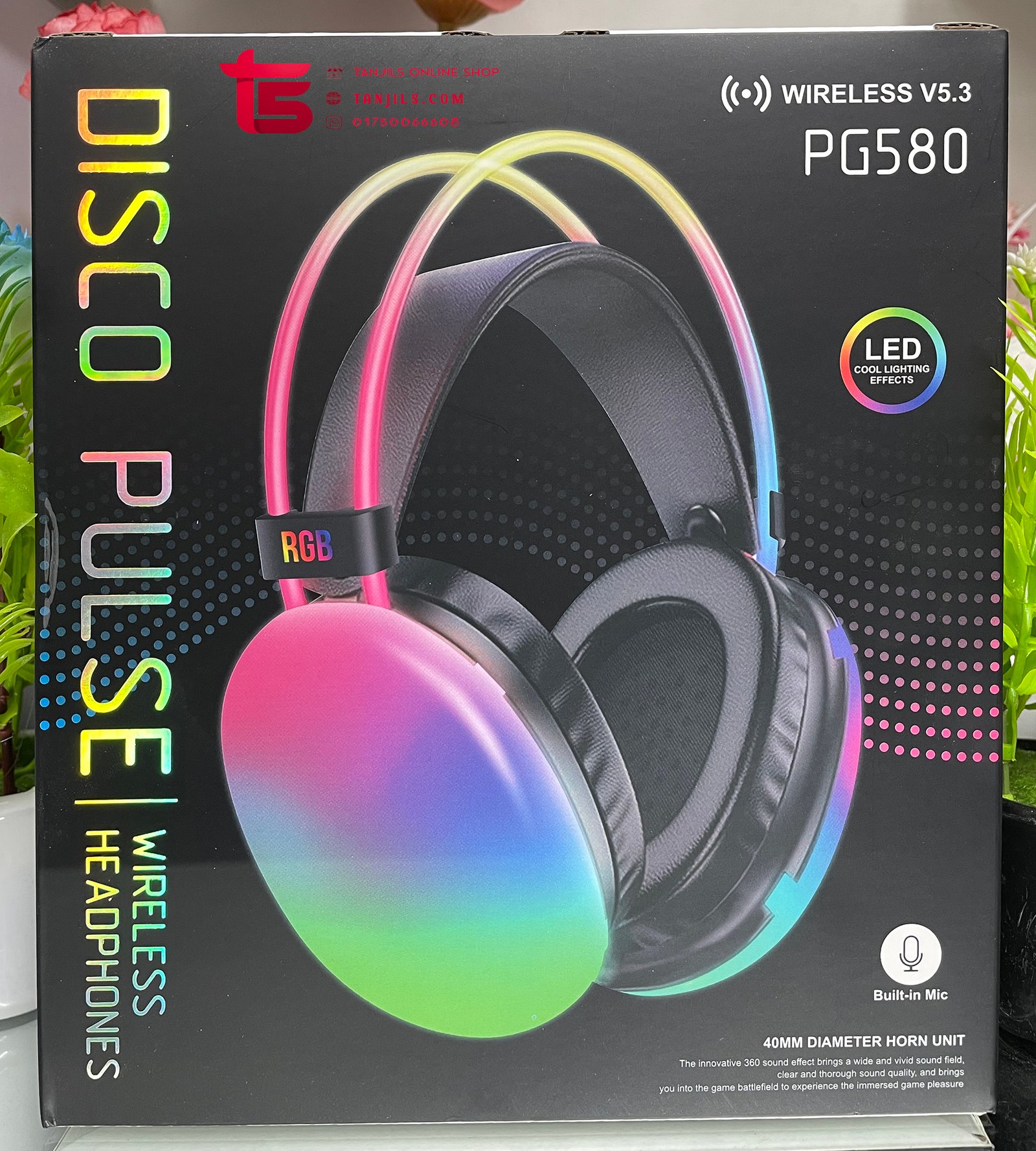 PG580 Disco Pulse RGB Wireless Headphone